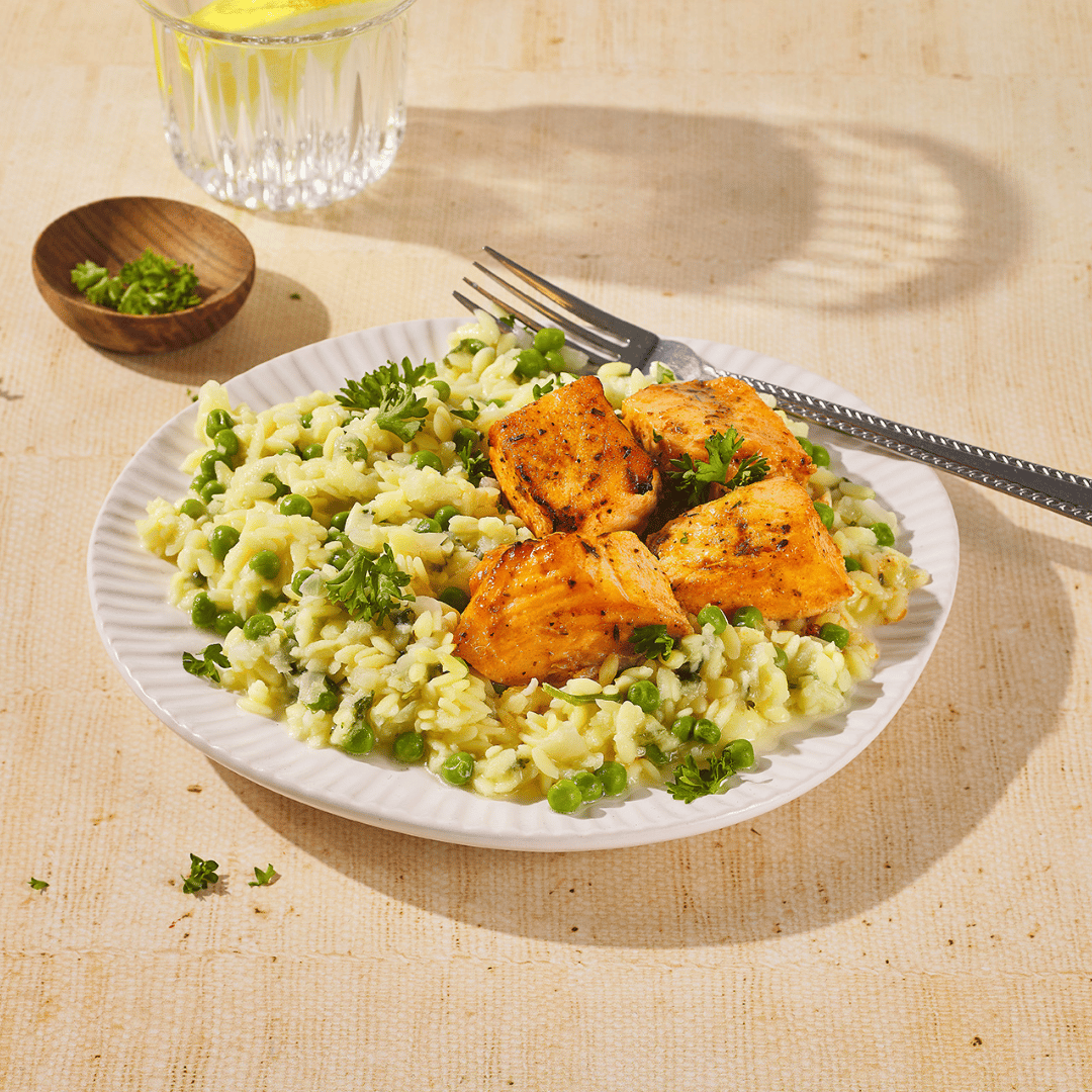 Cajun zalm met orzo