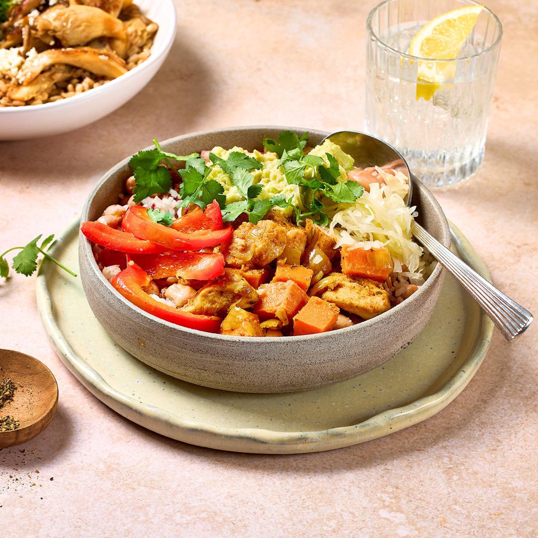 Vriesverse Mexicaanse Kip Fajita Grain Bowl bestellen bij freasy.nl