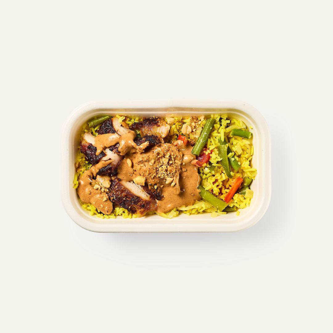 Vriesverse Kipsaté met rijst en groenten bestellen bij freasy.nl